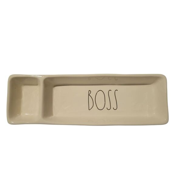 Rae Dunn Other - Rae Dunn White And Black 'BOSS' Desk Organizer